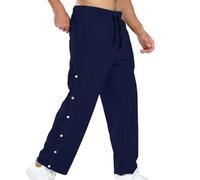 Pantalones de chándal para hombre, a rayas, sueltos, con botones para un estilo cómodo durante todo el día, marine, XXL