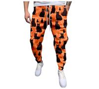 Pantalones de chándal para hombre, algodón, pantalones de Halloween, con goma elástica, pantalones de entrenamiento con bolsillos, pantalones de ocio, estampados de fantasmas, pantalones de sudaderas