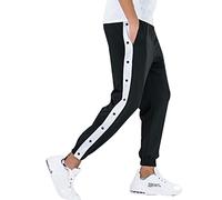 Pantalones de chándal para hombre, con botones laterales abiertos, pantalones deportivos con solapa lateral de botón, pantalones deportivos para correr, pantalones casuales de baloncesto de ajuste