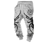 Pantalones de chándal para hombre con diseño vikingo, material transpirable, pantalones de ocio con estampado de mitología nórdica, cintura elástica y bolsillos, pantalones deportivos informales