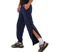 Pantalones de chándal para hombre, con rayas laterales, cintura elástica, pantalones de chándal con bolsillos, botones, informales, holgados, de baloncesto, B-1 Azul Oscuro, M