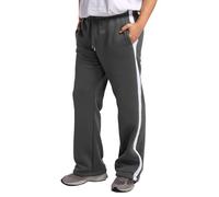 Pantalones de chándal para hombre con rayas laterales, pantalones de deporte largos, pierna recta, pantalones cargo anchos, bajos abiertos, pantalones de ocio para hombre, solo cintura elástica