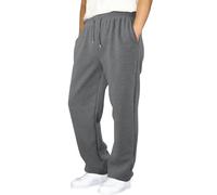 Pantalones De Chándal Para Hombre De Algodón De Invierno Pantalón Informal Con Puños Abiertos Con Bolsillos Cintura Elástica De Entrenamiento Con Cordón Cómodos Pantalones Deportivos Holgados