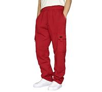 Pantalones de Chándal para Hombre - Elásticos, Transpirables, Corte Recto, Monocolor - Pantalones de Ocio y Deporte Holgados