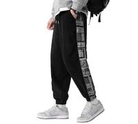 Pantalones de chándal para hombre impresos patchwork pantalones de pana cintura elástica cómodos pantalones casuales anchos hipster ropa de calle hip hop estilo japonés pantalones de chándal tallas