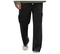 Pantalones de chándal para hombre, monocolor, con bolsillos y goma elástica, para el tiempo libre, pantalones chinos, holgados, cómodos, clásicos, elásticos, para senderismo, invierno, otoño, trabajo
