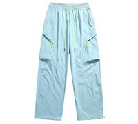 Pantalones de chándal para hombre, para aventuras al aire libre, senderismo, senderismo, cintura elástica, ideal para senderismo, escalada, acabado robusto para exploraciones, azul celeste, XL