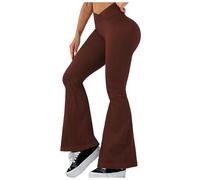 Pantalones de chándal para mujer, con cinturón, retro, elegante, a cuadros, pantalones casuales para escalada, senderismo, estilo atlético, café, M