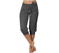 Pantalones de chándal para mujer, de piel, holgados, de lino, con cinturón, elástico, a la moda, para club, con cremallera, para negocios, casual, gris oscuro, M