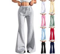 Pantalones de chándal para mujer, holgados, tallas grandes, pantalones de corte de boot; pantalones de chándal anchos de cintura alta, pantalones de entrenamiento anchos, pantalones de yoga