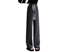 Pantalones de chándal para mujer, talla grande, pantalones deportivos con forro polar para mujer, pantalones deportivos de forro polar, leggings gruesos, pantalones para caminar, gris oscuro, S