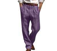 Pantalones de Chino genéricos para hombre Pantalones de ocio Chino Hombre con cordón ajustable Otoño con bolsillos grandes, ligeros, transpirables casuales para todas las estaciones extensible, morado