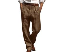 Pantalones de Chino genéricos para hombre Pantalones de ocio Chino Hombre con cordón ajustable Otoño con bolsillos grandes, ligeros, transpirables casuales para todas las estaciones extensible, café