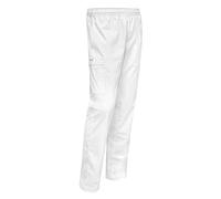 Pantalones de cocinero para mujer, cintura elástica, pantalones de trabajo para gastronomía, catering, higiene y medicina, color blanco, Blanco, 38
