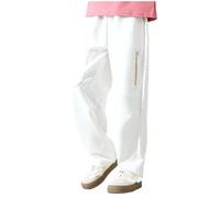 Pantalones de correr holgados para niños Jogging niño niño niño pantalones deportivos sudaderas holgadas para niños pantalones holgados para niños, blanco, 11-12 años