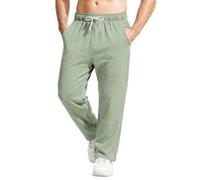 Pantalones de correr para hombre, ligeros, de pierna recta, holgados, transpirables, elásticos, cintura elástica, pantalones casuales con cordón, verde menta, 3XL