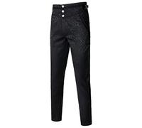 Pantalones de cosplay para hombre, pantalones góticos vintage con influencia steampunk (XL negro)