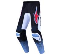 Alpinestars Fluid Drag Pantalones de motocross, Negro/Blanco/Rojo/Azul, Talla 28