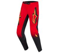 Alpinestars Supertech Scenz Pantalones de motocross, negro-rojo-amarillo, tamaño 30 para Hombres