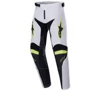 Pantalones de motocross para niños Alpinestars Racer Lucent en blanco, negro y amarillo fluorescente 22