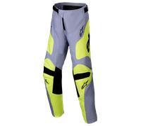 Alpinestars Racer Veil Pantalones de motocross para jóvenes, gris-amarillo, tamaño 24