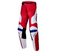 Alpinestars Racer Veil Pantalones de motocross para jóvenes, blanco-rojo, tamaño 26