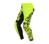Oneal Element Attack Pantalones Juveniles de Motocross, negro-amarillo, tamaño XL