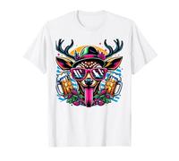 Pantalones de Cuero Kirtag Dirndl Kostüm JGA Zelt Hirsch Bier Camiseta