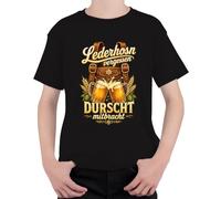 Pantalones de cuero olvidados DURSCHT traído camiseta para niños, Negro , 140