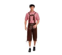 Pantalones de cuero para hombre, elegante disfraz de fiesta de cerveza, vestido de corte con botones en los tirantes para eventos al aire libre en el cine, traje deportivo de escuela secundaria