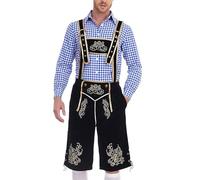 Pantalones de cuero para hombre, elegante disfraz de fiesta de cerveza, vestido de corte con botones en los tirantes para eventos al aire libre en el cine, traje deportivo de escuela secundaria