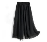 Pantalones De Danza Pantalones de pierna ancha de gasa for mujer, pantalones de Yoga, pantalones de bailarina, ropa de práctica de baile de dos capas, pantalones de baile sueltos Pantalones Elasticos(