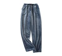 Pantalones de deporte para mujer, holgados y gruesos, para dormir en casa, otoño e invierno, pantalones de carga de gran tamaño, azul, XL