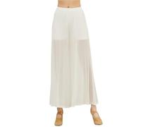 Pantalones de Entrenamiento de Danza Clásica Pantalones de Baile clásico for Mujer, pantalón Holgado Pierna Ancha, con Malla Cristal Plateado, Ropa Que Fluye, rima Corporal(A)