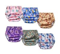 Pantalones de entrenamiento de goma elástica para niños pequeños, ropa interior y fundas de plástico para pañales para niños y niñas, talla 1T ~ 5T, Niñas, 2T (6 Count)