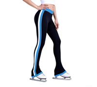 Pantalones de entrenamiento de patinaje artístico para mujer, leggings a rayas impermeables con alta elasticidad para práctica de pista de hielo, ajuste transpirable para pesos de 25 a 65 kg, color