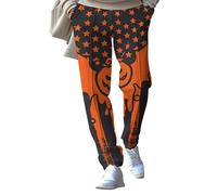 Pantalones de entrenamiento largos para hombre, pantalones largos de Halloween con goma elástica, pantalones de softshell con cordón y bolsillos, pantalones de tiempo libre, estampado de calabaza