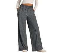 Pantalones de entrenamiento largos para mujer, pantalones de verano Palazzo, pantalones de jogging, tallas grandes, cintura elástica, pantalones deportivos con bolsillos, pantalones de tela para mujer