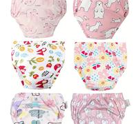 Pantalones de entrenamiento para bebé 6 piezas, shorts para entrenamiento de orinal para niñas