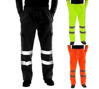 Pantalones de entrenamiento para hombre con bolsillos, pantalones de trabajo reflectantes para hombre, banda reflectante, impermeable, protección contra la lluvia, pantalones de combate con bolsillos