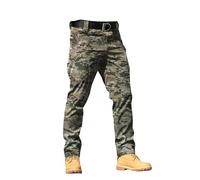 Pantalones de entrenamiento para hombre, largos, ajustados, ligeros, de trekking, de verano, suaves, cómodos, para senderismo, con bolsillos, informales, para exteriores, camuflaje, para campo, AD, L