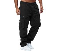 Pantalones de entrenamiento para hombre largos y finos, pantalones cargo para hombre, holgados, negros, chinos, con cremallera, pantalones rectos, pantalones de jogging, ligeros, aireados, para