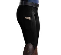 Pantalones de equitación Antibolitas, Mallas con Bolsillo y realce Cadera, Pantalones for Carreras Caballos para Exterior(Black,S)