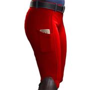 Pantalones de equitación Antibolitas, Mallas con Bolsillo y realce Cadera, Pantalones for Carreras Caballos para Exterior(Red,S)