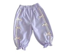 Pantalones de esquí para bebé Pantalones casuales de moda lindo algodón sólido Niñas Buenas Medias Deportivas, morado, 3-6 meses