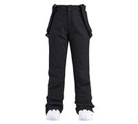 Pantalones de esquí para mujer, impermeables, aislados, de color sólido, con tirantes de una sola pieza, correa trasera ajustable, traje de nieve, pantalones esenciales para snowboard, deportes al