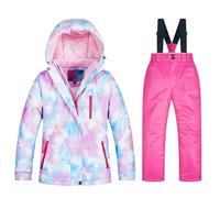 Pantalones de esquí para niños y niñas, abrigos de invierno resistentes al viento, algodón para niña (D, 11-12 años)