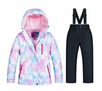 Pantalones de esquí para niños y niñas, abrigos de invierno resistentes al viento, algodón para niña (F, 11-12 años)