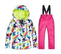Pantalones de esquí para niños y niñas, abrigos de invierno resistentes al viento, algodón para niña (H, 7-8 años)
