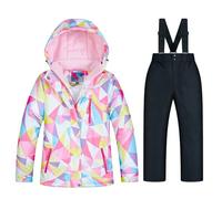 Pantalones de esquí para niños y niñas, abrigos de invierno resistentes al viento, algodón para niña (O, 5-6 años)